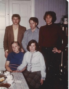Lydia with Mother, husband in middle, and friends